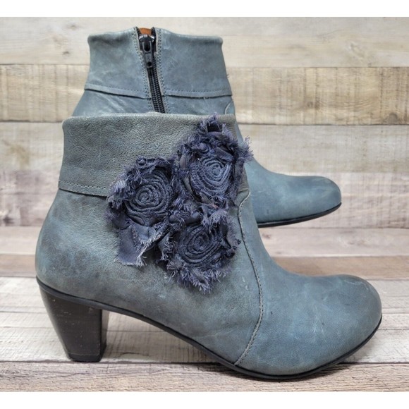 Brako Anatomic Bootie Blue Rose Leather Women's 40 / 9 Made in Spain - Picture 1 of 11
